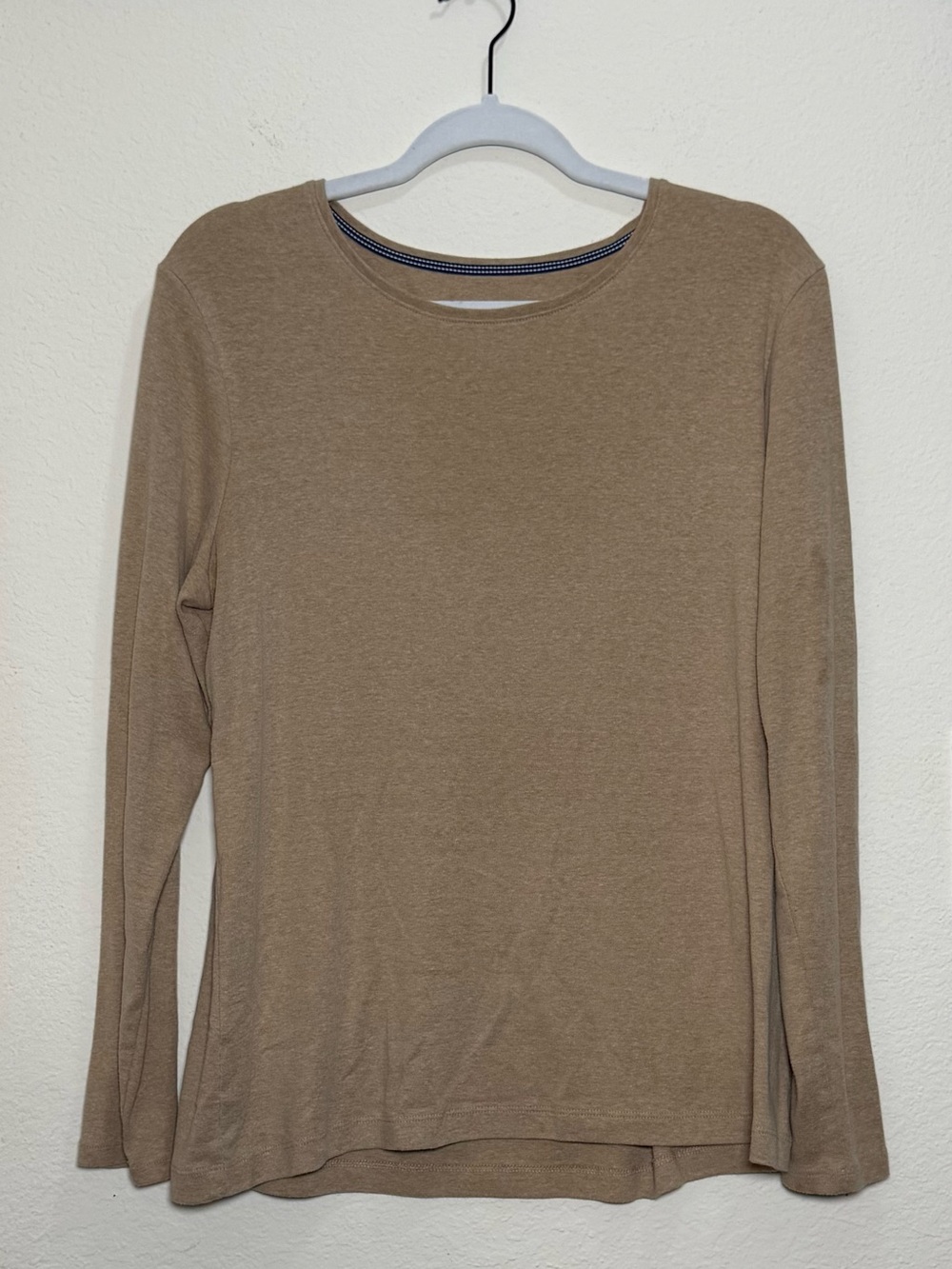 Croft and Barrow Tan Long Sleeve Top Large Neutral Basic